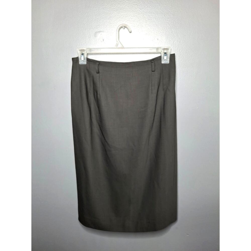 Vintage Talbots Italian Wool Pencil Skirt 12 Gray 90s Y2K MadeJapan Office Siren